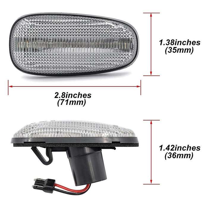 2Pcs Dynamic Sequential Blink LED Side Marker Lights for 2005-2011 Front Turn Signal Lamp