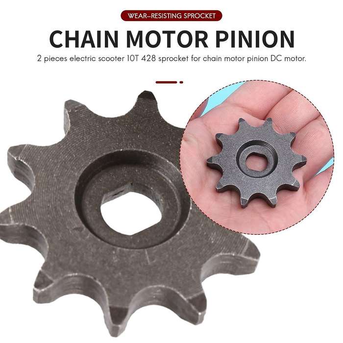 2Pcs Electric Scooter 10T 428 Sprocket for Chain Motor Pinion MY1020 DC Motor