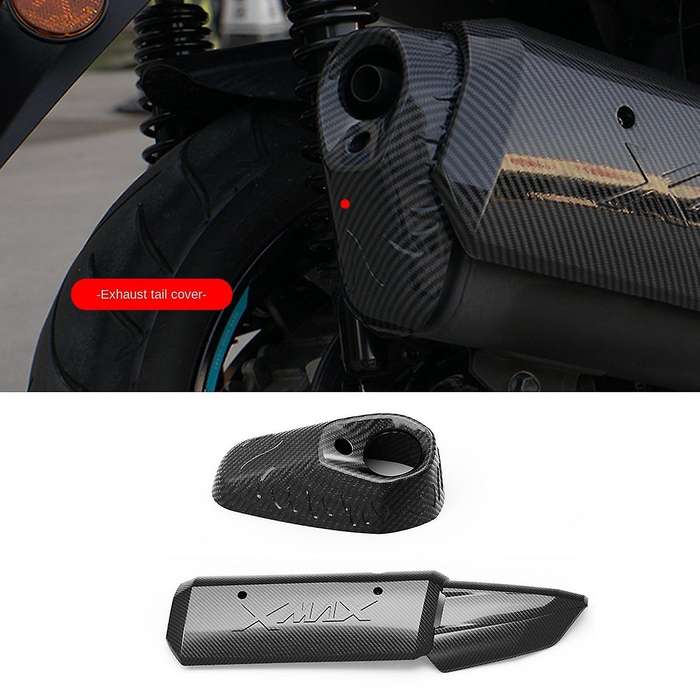 2Pcs Exhaust Pipe Decorative Cover Carbon Fiber Motorcycle Accessories for X-MAX XMAX 250 300 400 X
