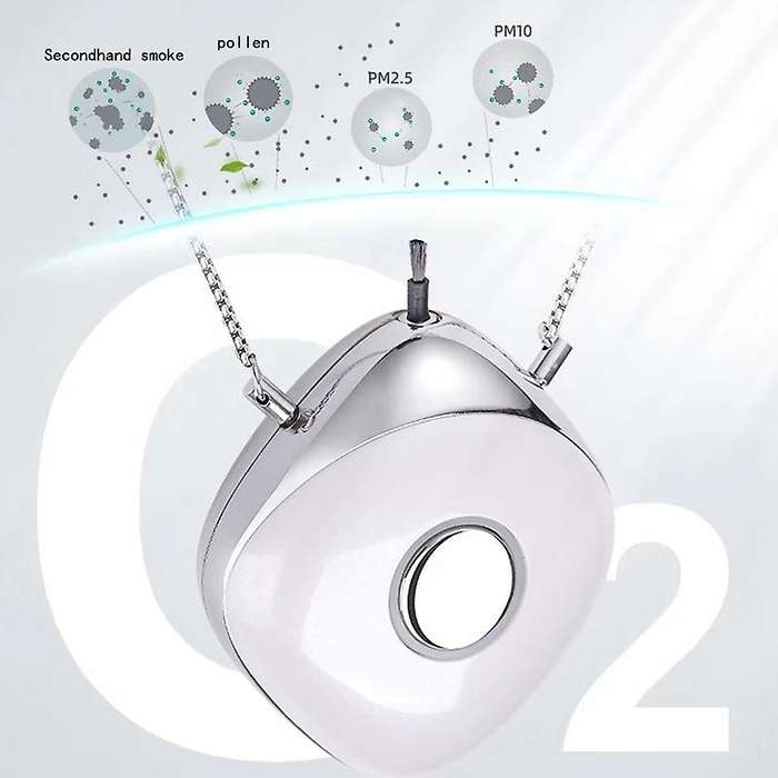 2PCS Fashion Personal Wearable Air Purifier Necklace Mini Portable Air Freshener Ionizer Negative Io