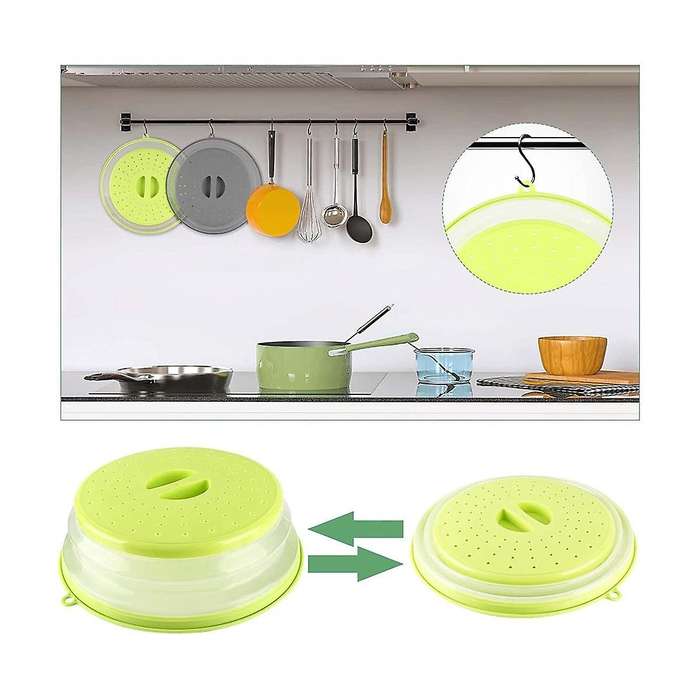 2pcs Foldable Microwave Covers with Strainer for The Microwave, Prevents Splashing,also As Vegetabl