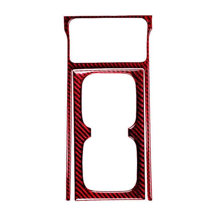 2pcs for 2006-2011 Red Carbon Fiber Interior Center Cupholder Cover Trim