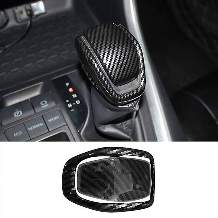 2Pcs for 2019 2020 ABS Carbon Fiber Interior Gear Shift Head Decorative Cover Trim Accessories