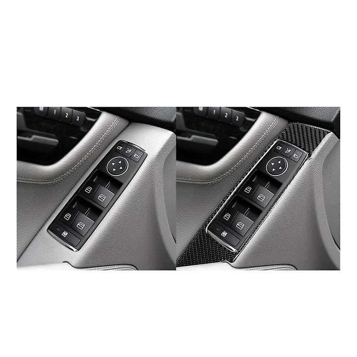 2Pcs for C-Class W204 2007-2013 Carbon Fiber Window Switch Interior Trim