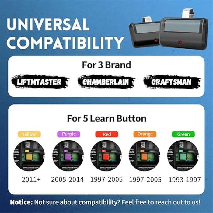2Pcs for Garage Door Opener Remote 891LM 971LM Universal Garage Door Openers