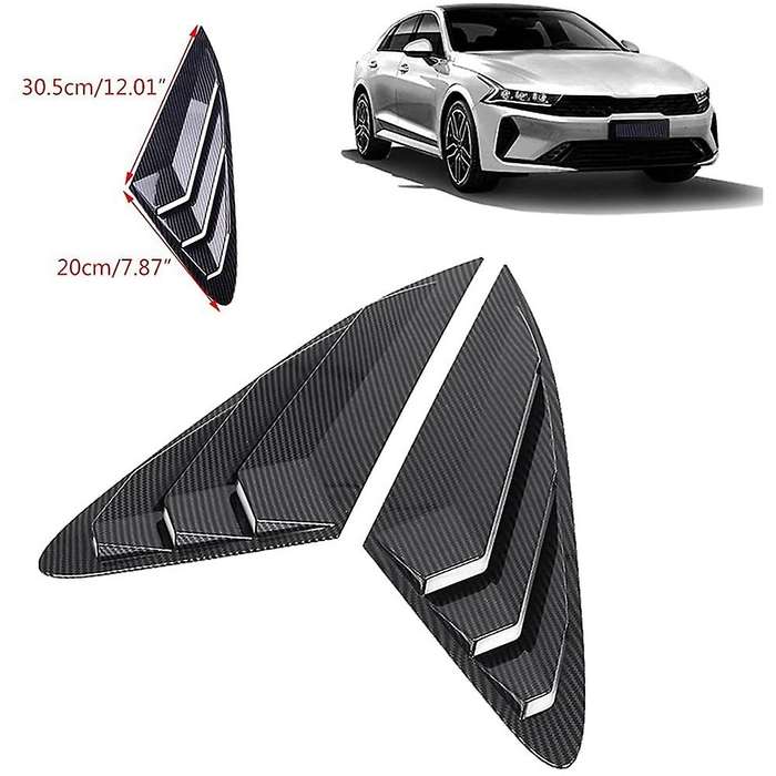 2PCS for K5 2020 2021 2022 Carbon Fiber Rear Side Window Louvers Scoop Shades Cover Decor Trim Acces