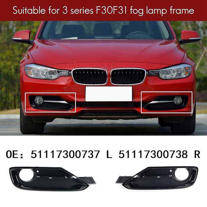 2PCS Front Bumper Fog Light Cover Mouding Strips for F30 F31 F34 F35 316I 320I 328I 335I 51117300737
