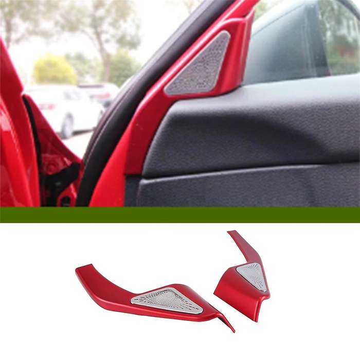 2PCS Front Door Stereo Speaker Cover Trim Decor for 11Th 2022 2023 Red Interior Accessories