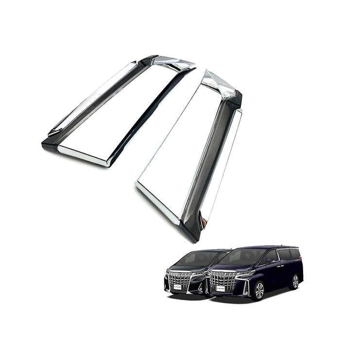 2pcs Front Upper Grill Hood Cover Trims Body Decoration Sequins for Alphard 30 2019 2020