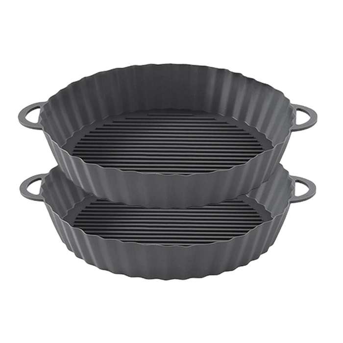 2pcs Fryer Silicone Pot, Round Fryer Replacement Basket, Heat Resistant Non-stick Mats for Oven (8.3