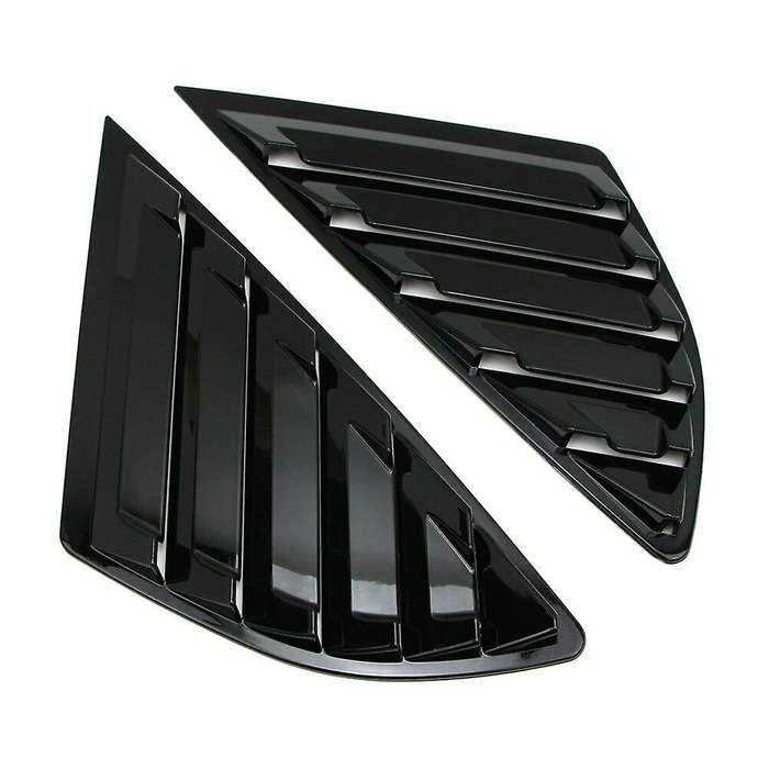 2Pcs Gloss Black Quarter Louver Cover Vent Side Window for Mondeo 2013-2018