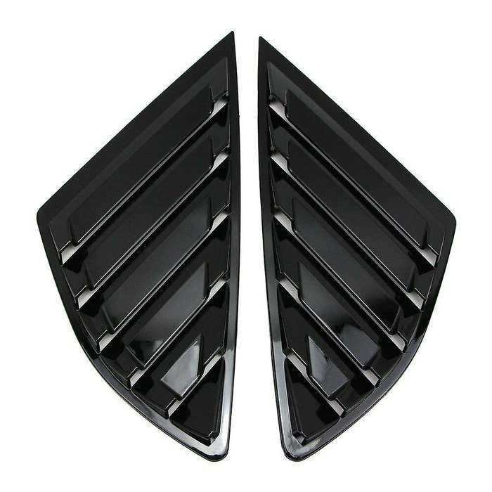 2Pcs Gloss Black Quarter Louver Cover Vent Side Window for Mondeo 2013-2018
