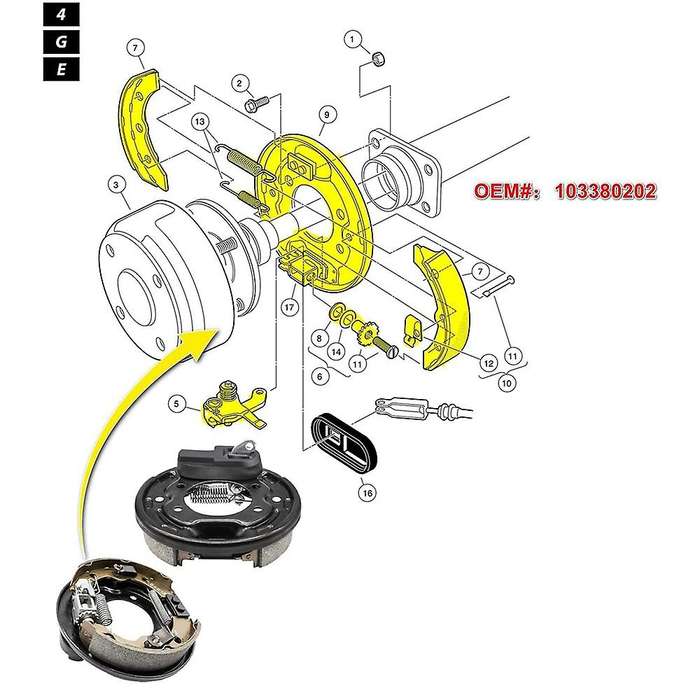 2Pcs Golf Carts Rear Brake Cluster Assembly for 1995-Up Club Car 103380202 103380202 L+R