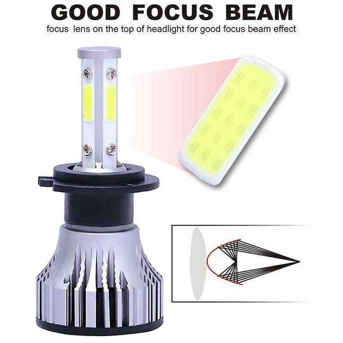 2Pcs H7 LED Headlight Bulbs Conversion Kit Car Headlamp 20000LM 6500K 100W Cool White Hi/Lo Beam 4 S