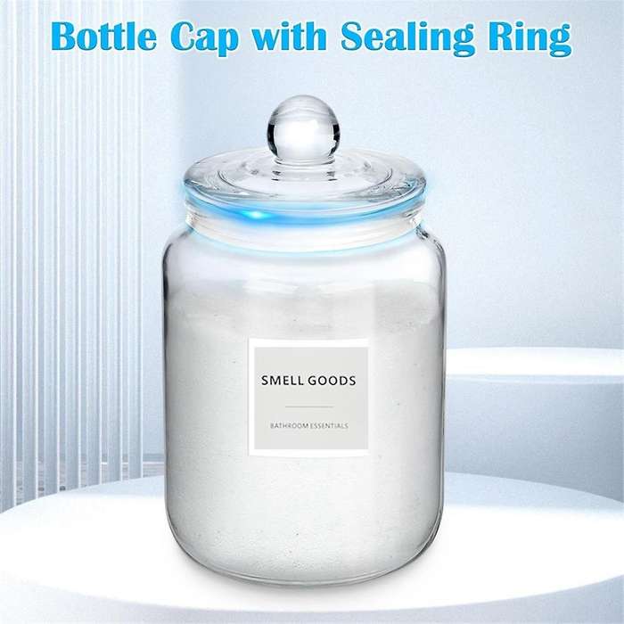 2pcs Half Gallon Glass Jars with Airtight Lids for Laundry Detergent, , Flour, (67 Oz), 24 Labels