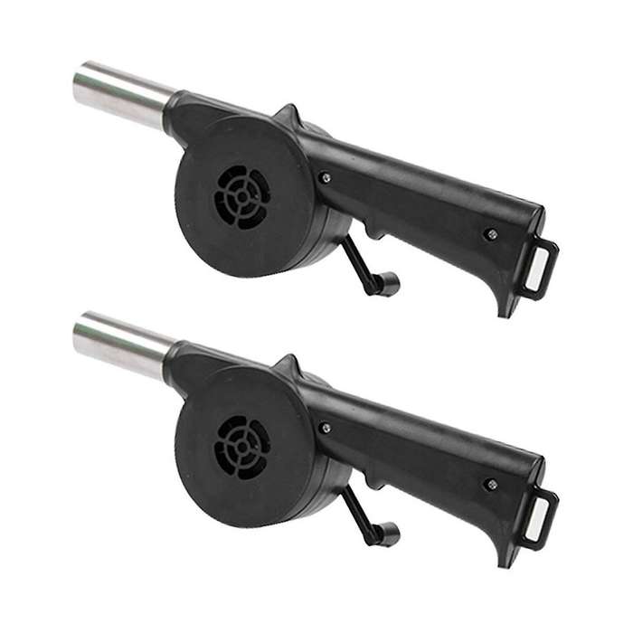 2pcs Hand BBQ Fan Outdoor BBQ Fan Air Blower for Barbecue Picnic Manual Crank Grill BBQ Fan Fire Bel