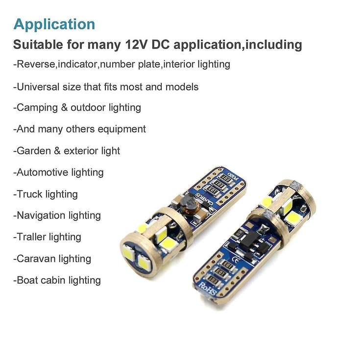 2Pcs High Power 5W 3030-Smd T10 912 T15 W5W Led Bulbs for Car Backup Reverse Lights