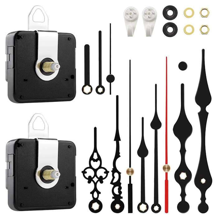 2Pcs High Torque Silent Clock Movement Mechanism with 4 Different Quartz Motor Kit Repair Parts Repl