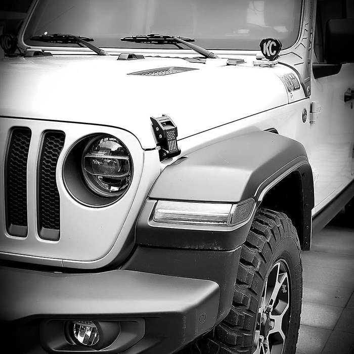 2PCS Hood Latches Catch Kit with U.S. Flag Style Black Aluminum for Wrangler JK JKU 2007-2018