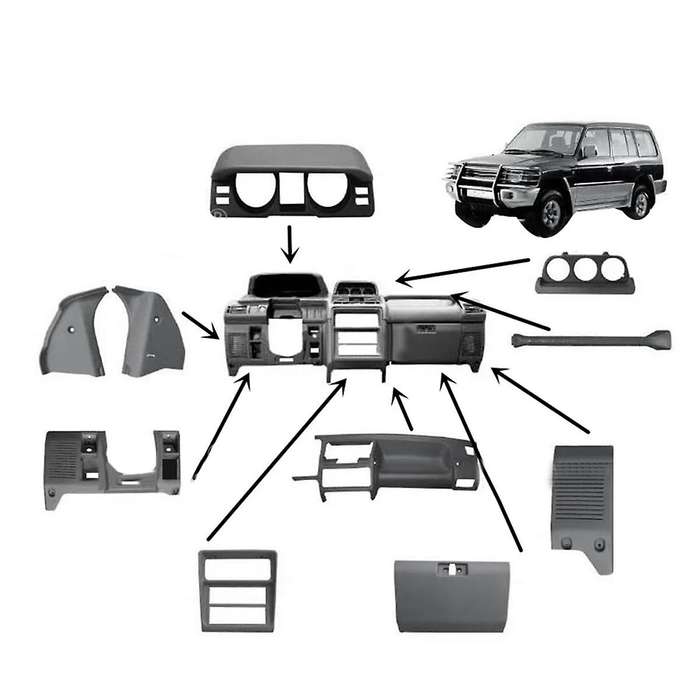 2pcs Instrument Cover Trim Frame with Tape Box for Mk2 1990-1998 Dashboard Radio Panel Tape Decorat