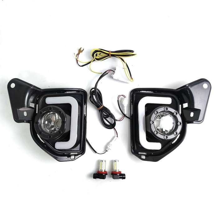 2Pcs LED ABS Daytime Running Light Compatible Toyota Hiace with Turn Signal