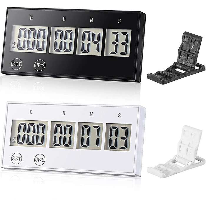 2Pcs LED Countdown Clock Digital Timer 999 Days Retirement Reusable Clock Battery Operated Vacation