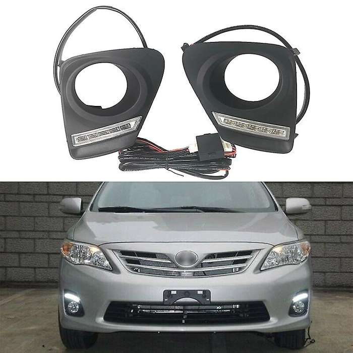 2Pcs LED Daytime Running Lights for 2010-2013 DRL Fog Lamp Cover Light