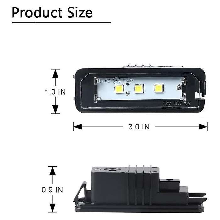 2Pcs LED License Plate Light Lamp Assembly for Golf - CC Rabbit