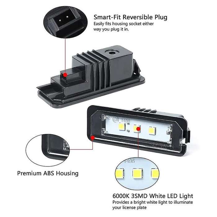 2Pcs LED License Plate Light Lamp Assembly for Golf - CC Rabbit