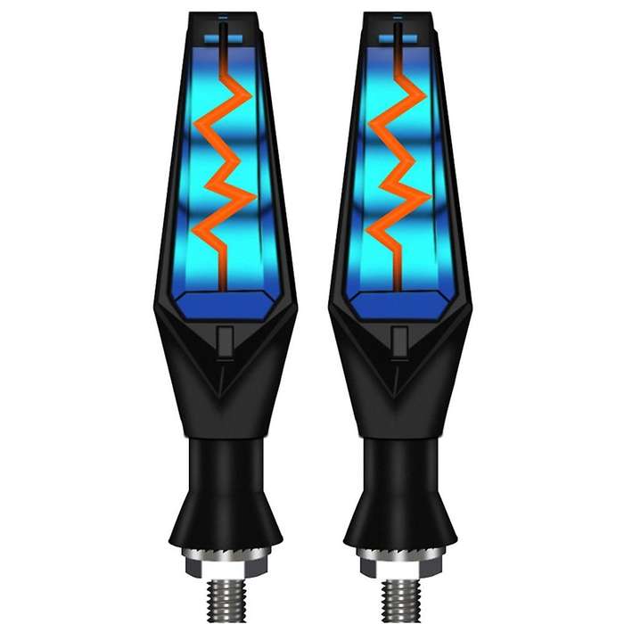 2PCS LED Motorcycle Turn Signals Light Tail Flasher Flowing Water Blinker IP68 Motorcycle Flashing L
