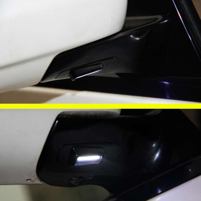 2PCS LED Rearview Puddle Light Under Side Mirror Welcome Lamp for Alphard 20 Series Vellfire II, Blu