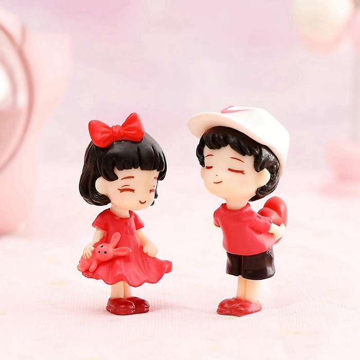 2pcs Lover Figures Couple Miniature Desktop Home Decor People Boy Model Princess Fairy Garden Figur