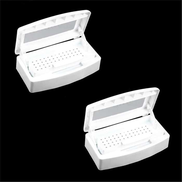 2PCS Manicure Tool Disinfection Box Hygienic Portable Alcohol Disinfection Filter Cleaning Box Clea