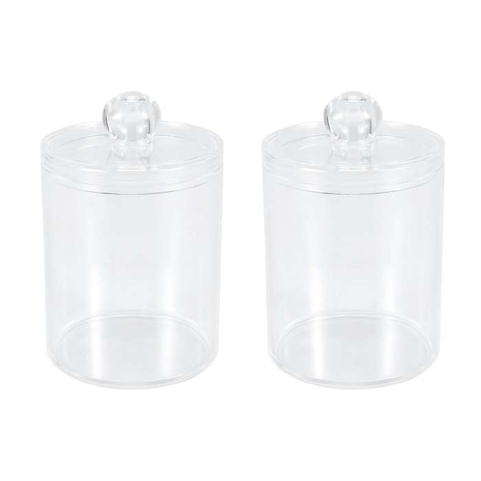 2pcs Makeup Organizer Storage Box Bathroom Accessories Cotton Swab Bath Salt Cotton Ball Acrylic St