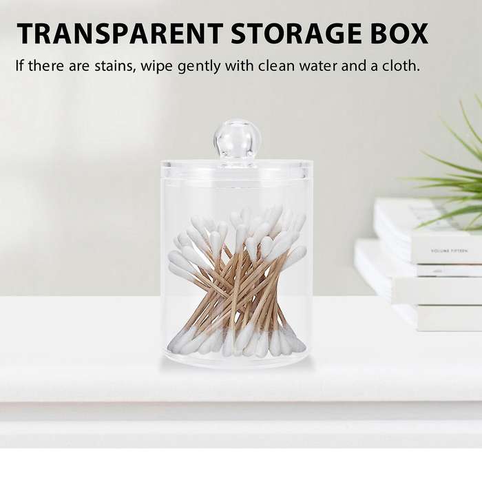 2pcs Makeup Organizer Storage Box Bathroom Accessories Cotton Swab Bath Salt Cotton Ball Acrylic St
