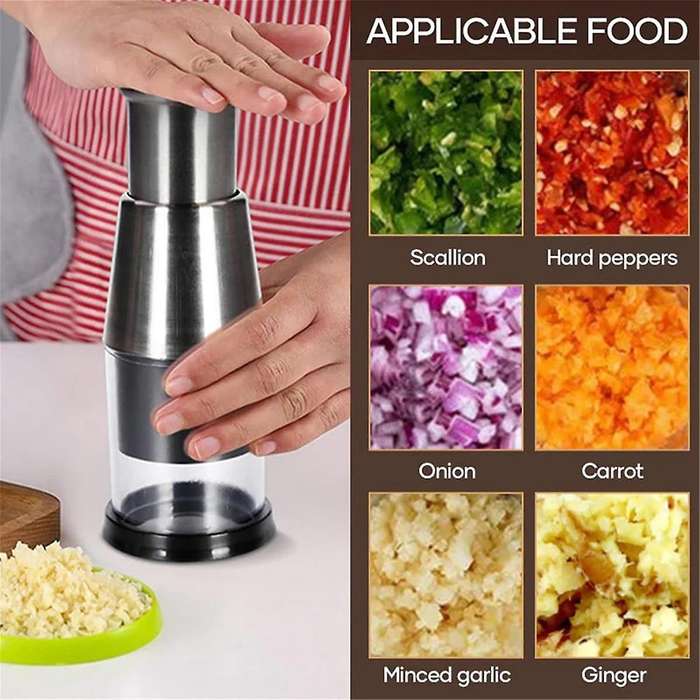 2PCS Manual Pressed Chopper Manual Pressed Chopper Manual Pressed Garlic Chopper Mini Manual Presse
