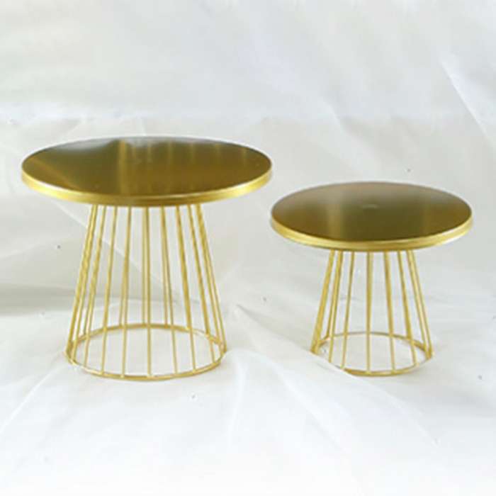 2Pcs Metal Cake Stands,8/10 Inch Pillar Style Cupcake Display Stand Dessert Tray Pie Plates for Bake