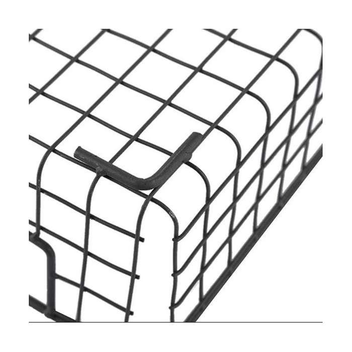 2pcs Metal Wire Storage Basket with Handle Wrought Iron Sundries Container Kitchen,white