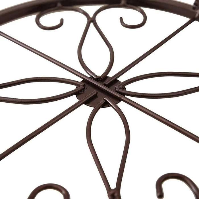 2PCS Metal Potted Plant Stand Flower Pot Round Rustproof Iron Planter Holder Rack Heavy Duty Wrough