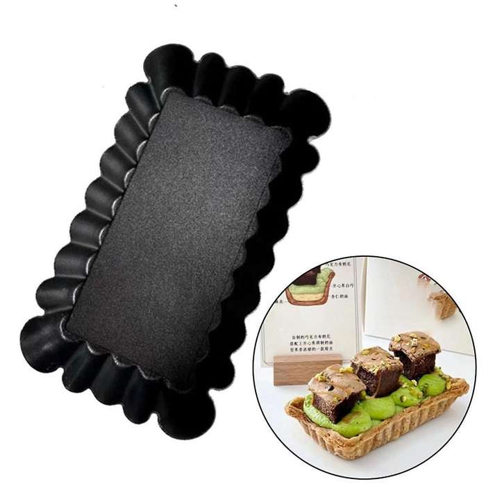 2Pcs Mini 0.6mm Non-Stick Carbon Steel Cream Pie Baking Cake Mold for Pies, Cheese Cakes, Quiche Pan