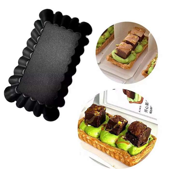 2Pcs Mini 0.6mm Non-Stick Carbon Steel Cream Pie Baking Cake Mold for Pies, Cheese Cakes, Quiche Pan