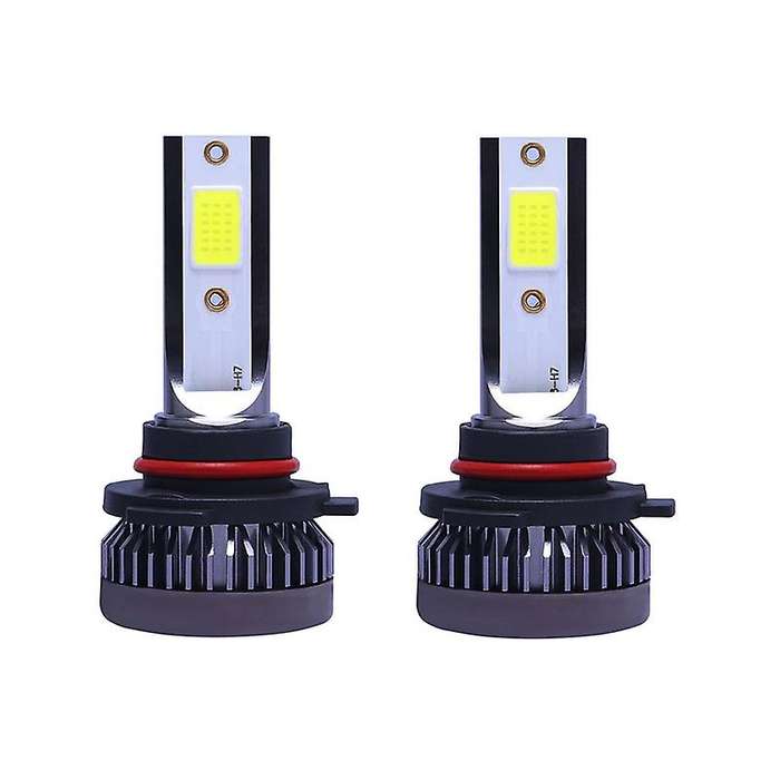2Pcs Mini LED Headlight Bulbs Conversion Kit FOG Driving Light Hi-Low Lamps DRL 3000K Yellow-Plug an