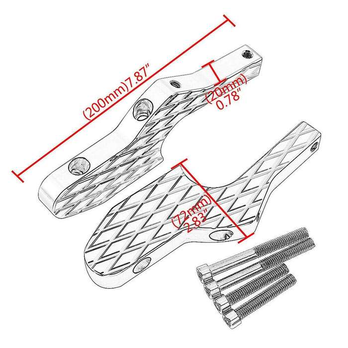 2Pcs Motorcycle Footpegs,Motorcycle Rear Extension Footrest Foot Pegs Fits for GT 125 200 125 250 30