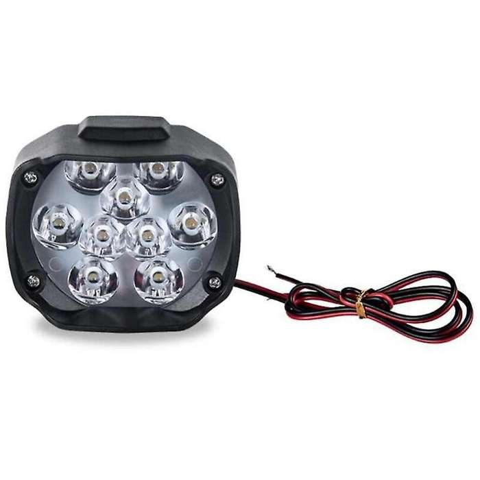 2Pcs Motorcycle Headlight 6500K White Super Bright 9 Led Working Spot Light Motorbike Fog Lamp 1800L