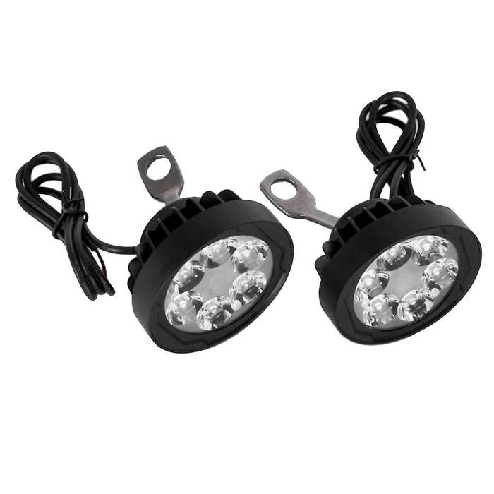 2PCS Motorcycle Headlight Fog Driving Lights Front head light lamp 6 LED Rearview Mirror Spotlight w