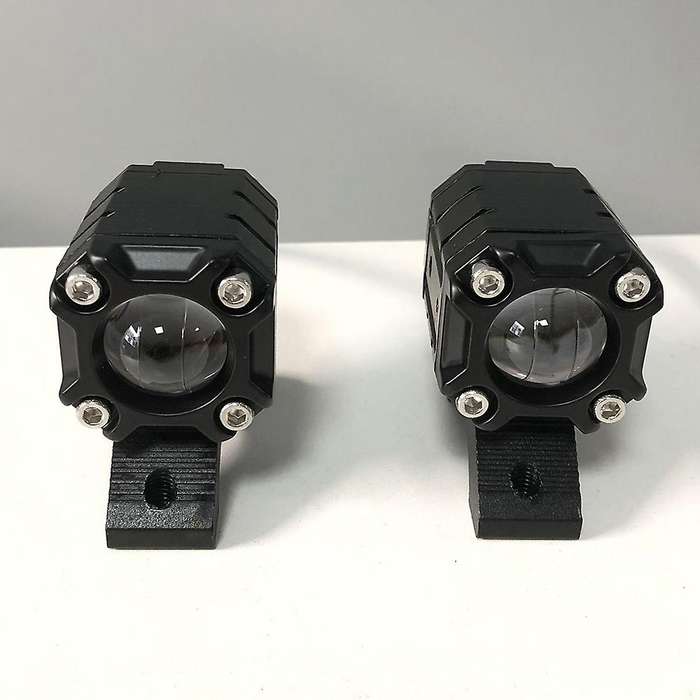 2Pcs Motorcycle LED Spotlight Yellow and White Dual Color LED Lens High/Low Beam Fog Light Headlight