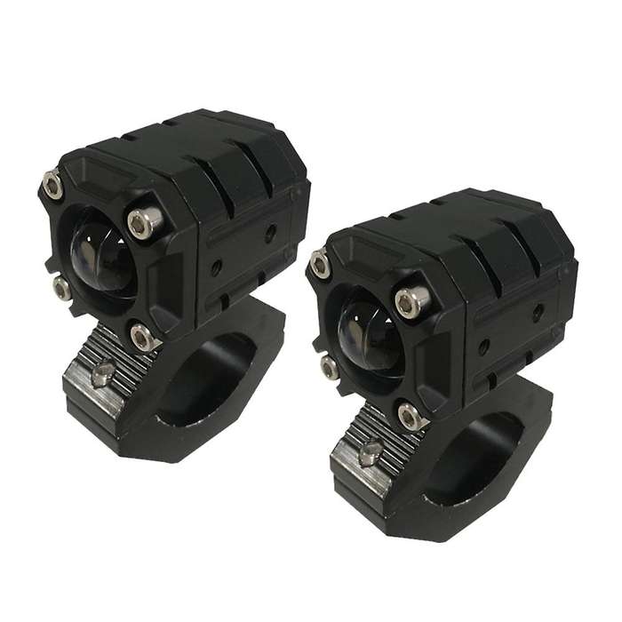 2Pcs Motorcycle LED Spotlight Yellow and White Dual Color LED Lens High/Low Beam Fog Light Headlight