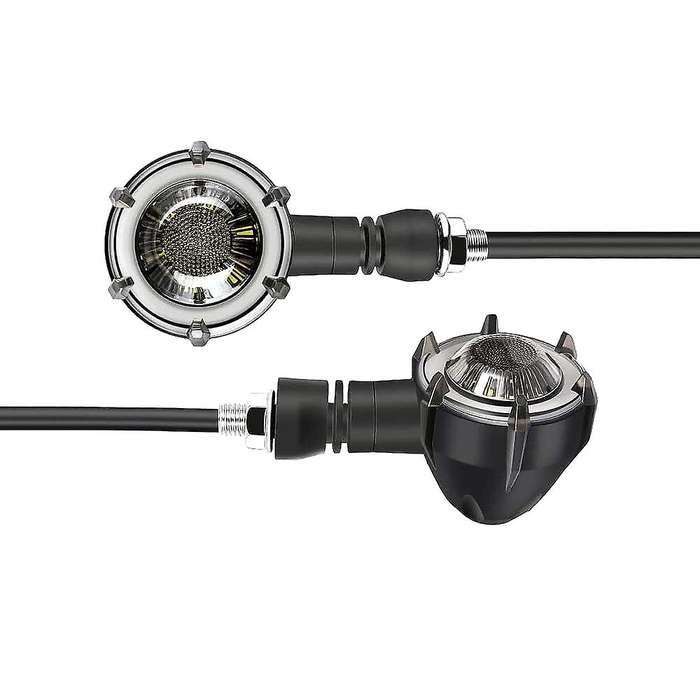 2Pcs Motorcycle Lights Modified LED Circular Flow Lights Two-Color Indicator Lights(Yellow Light + B