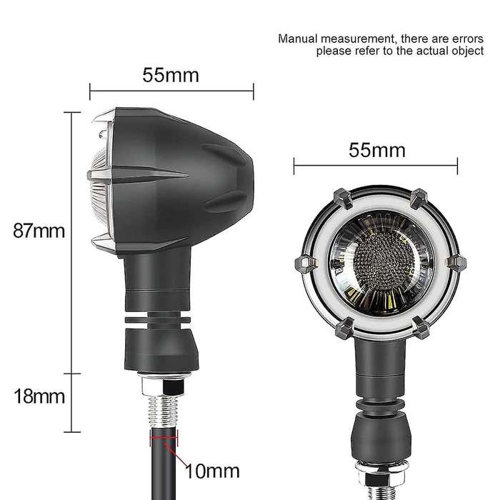 2Pcs Motorcycle Lights Modified LED Circular Flow Lights Two-Color Indicator Lights(Yellow Light + B