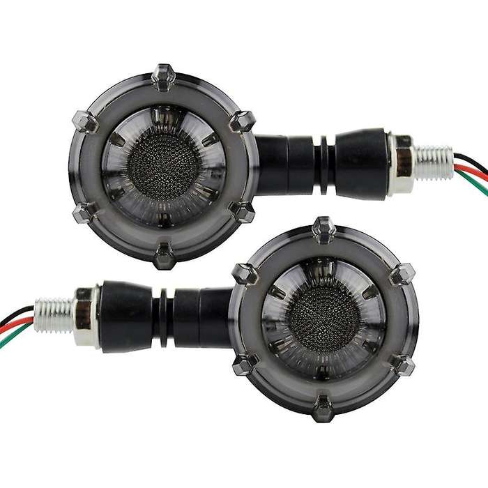 2Pcs Motorcycle Modified Turn Signal LED Dual-Color Circular Streamer Turn Signal Lights with Daytim